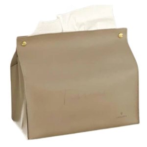Picture of Leatherette Tissue Holder Gold